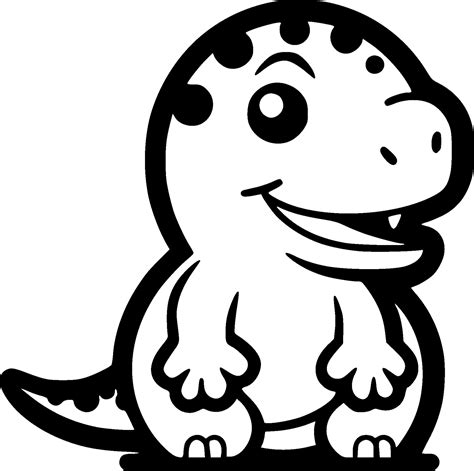 Dino Black And White Vector Illustration 35323216 Vector Art At Vecteezy