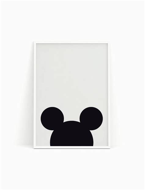 Mickey Mouse Poster Mickey Mouse Print Minimalist Kid Etsy