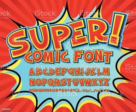 Creative Comic Font Vector Alphabet In Style Pop Art Stock Vector Art