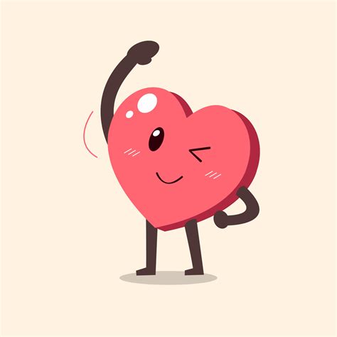 Cartoon Heart Character Doing Side Bend Stretch Exercise 2303249 Vector
