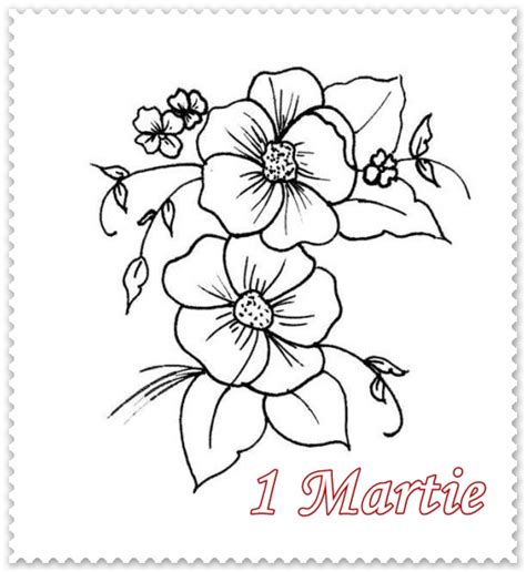 Desene de colorat cu martisor 10. Sa desenam 1 Martie | Planse de colorat