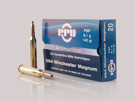 Ppu Standard Rifle Ammunition 264 Win Mag Psp 140 Gr 3018 Fps 20ct
