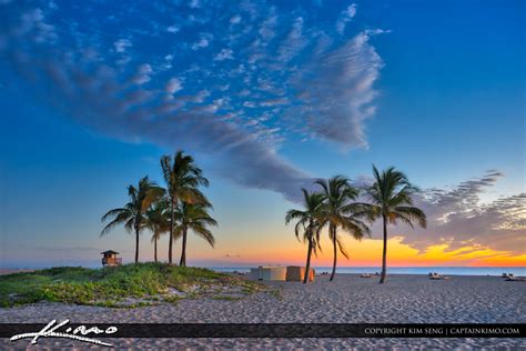 Singer Island Beach Florida Sunrise Coconut Trees Royal Stock Photo