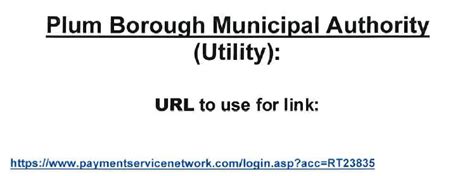 Online Payments Plum Borough Municipal Authority