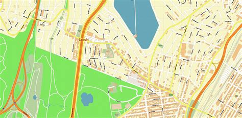 Yonkers New York Us Vector Map High Detailed Street Map Editable Adobe