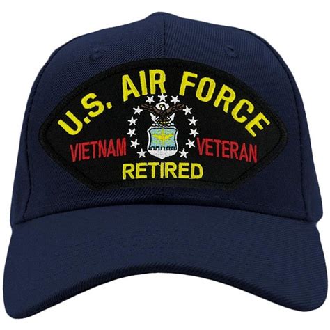 Us Air Force Retired Vietnam Veteran Hat Ballcap Adjustable One Size Fits Most Navy Blue