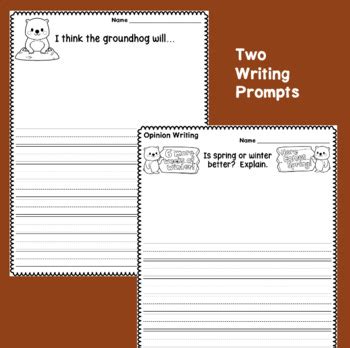 Groundhog Day Writing Activities and Worksheets by Kiddie Concepts and