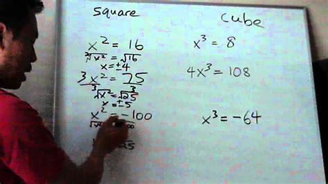 Solving Square Root Cube Root Equations Pre Algebra Algebra 1 Youtube