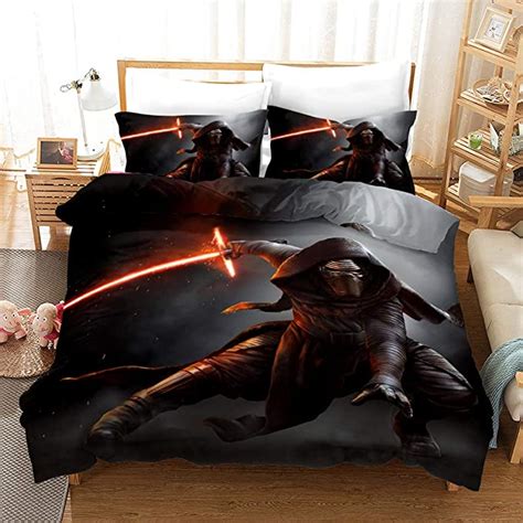 Boys 3d Star Wars Bedding Sets Grey Comforter Cover Queen Size Bed Set