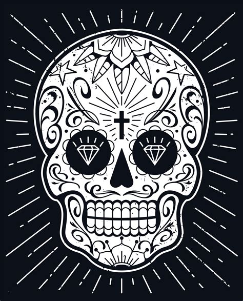 Vector Mexican Skull With Patterns Vector Art At Vecteezy