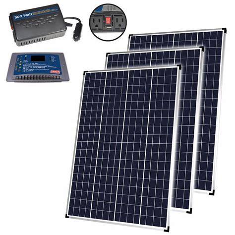 Coleman 300 Watt Solar Panel Kit With Charge Controller And Inverter