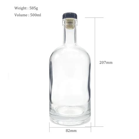 Wholesale 500ml Vodka Whiskey Glass Liquor Bottle With Bar Top Cork Stopper Buy Glass Bottle