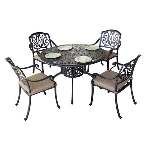 Darlee Elisabeth 5 Piece Cast Aluminum Patio Dining Set Dl707 1 4