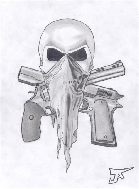 Skull And Guns By Altsy On Deviantart