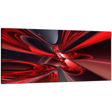 Red Abstract Canvas Art 120cm X 50cm Acabe