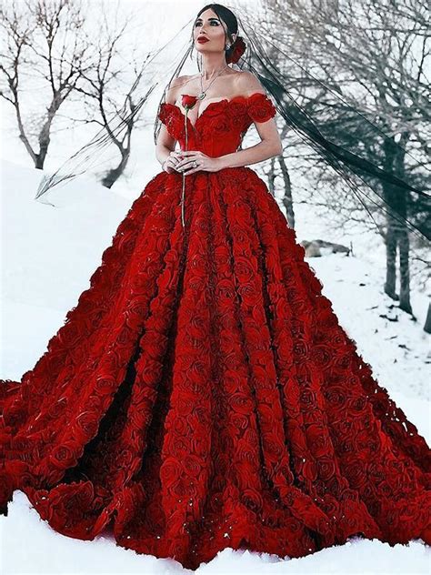 Get the best deals on ball gown wedding dress and save up to 70% off at poshmark now! Vintage Red Wedding Dress Off The Shoulder Ball Gown ...
