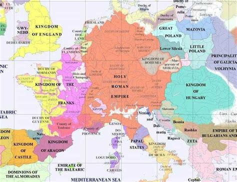 Map Of Europe In 1200 Table Rock Lake Map