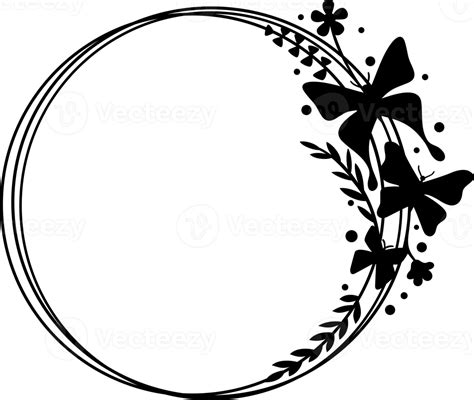 Butterfly Circle Frame Png Design 8513354 Png