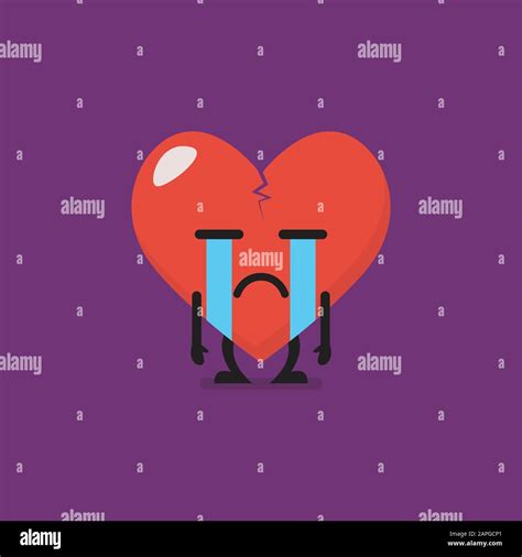 Heartbroken Characters Emoji Funny Cartoon Emoticon Stock Vector Image