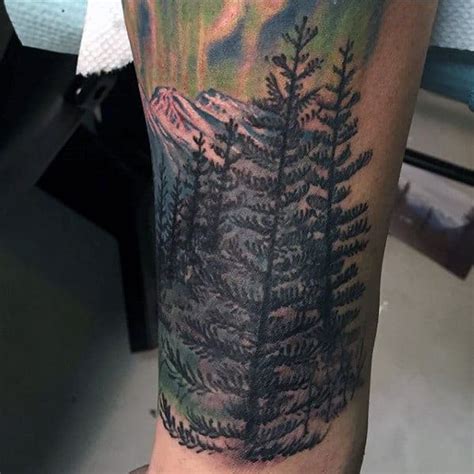 70 Pine Tree Tattoo Ideas For Men Wood In The Wilderness
