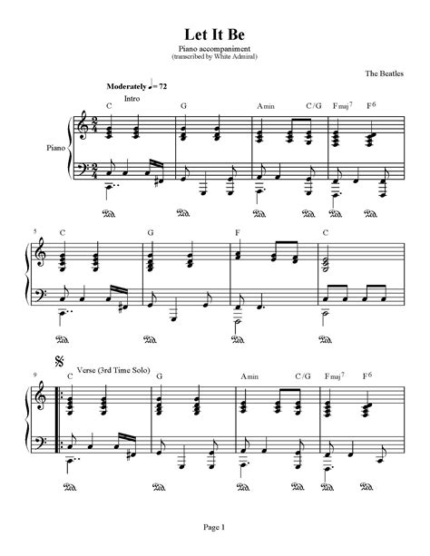 Beginner Piano Sheet Music Free Printable