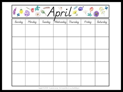 April Printable Editablle Calendar 2024 Calendar Printable