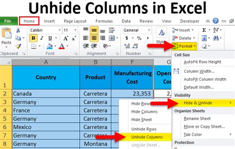 Excel Tutorial How To Hide And Unhide Columns And Rows In Excel ZOHAL