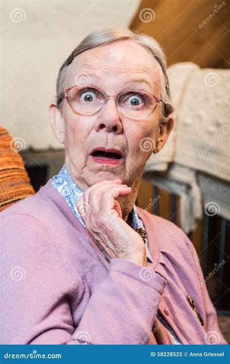 surprised old woman stock image image of fear lady 58228525