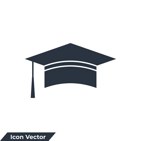 Graduation Cap Icon Logo Vector Illustration Square Academic Cap