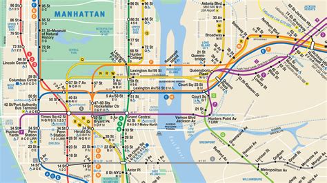 Nyc Subway Map With Streets Names Map Of World