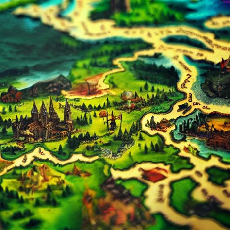 Fantasy Kingdom Map Highly Details Midjourney