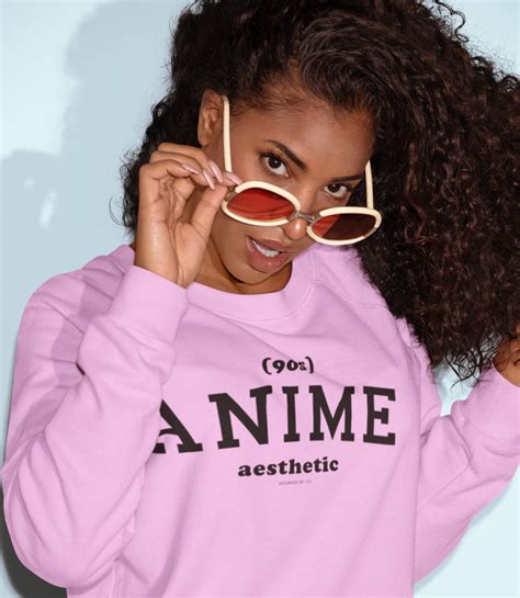 90s Anime Aesthetic Unisex Sweatshirt Adorned By Chi