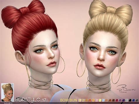 Sims 4 Hairs ~ The Sims Resource Bow Bun N17 Hair By S Club