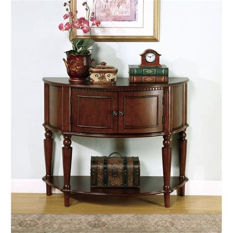 Coaster Furniture Brown Demilune Console Table Entryway Console Table