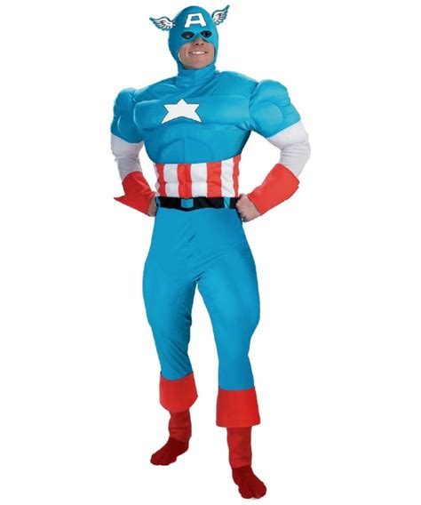 Adult Captain America Muscle Movie Costume Men Costumes