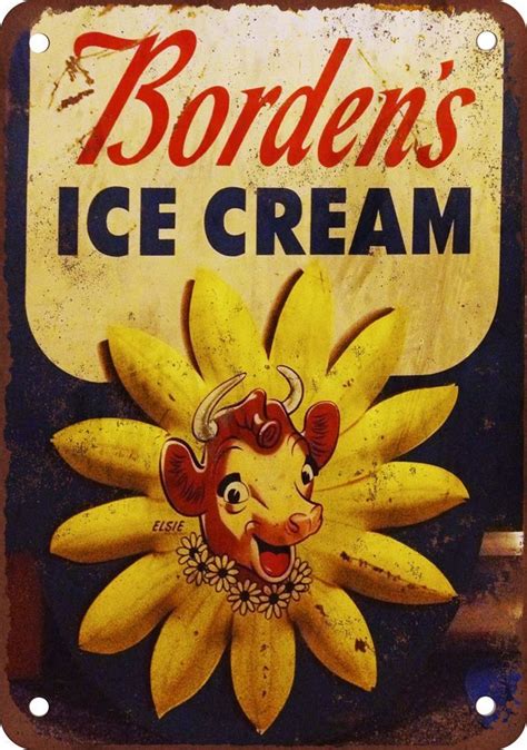7 X 10 Metal Sign Bordens Ice Cream Vintage Look Reproduction