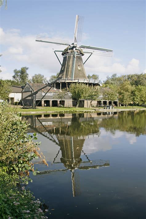 Leiden Zuid Holland Mill Mühle Moulin Molen De Herder Dutch Windmills Leiden Holland