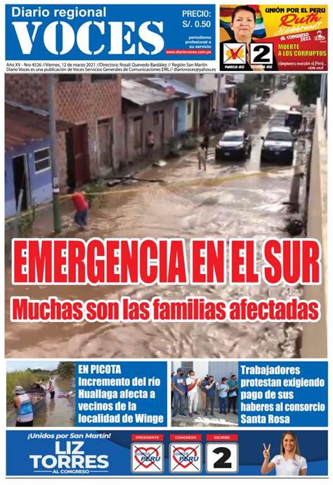 Portada Viernes 12 De Marzo 2021 Diario Voces