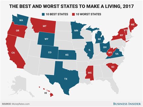 The Best And Worst States To Make A Living In 2017