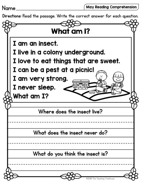 Endangered species (bats) reading and comprehension questions (pdf). May Reading Comprehension Passages for Kindergarten and ...
