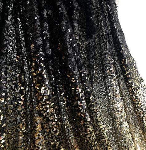 Gradient Gold Blacksilver Black Sequins Fabric By The Yard Dress