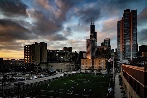Chicago Skyline From A Rooftop Park Photograph By Sven Brogren Fine