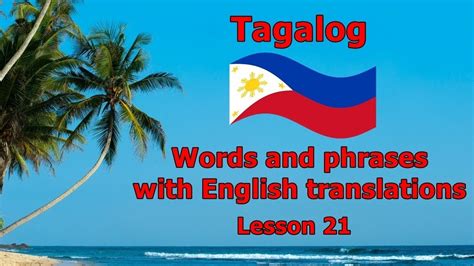 Learn Tagalog Part Some Tagalog Adjectives Youtube