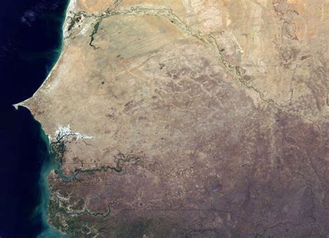 Large Detailed Satellite Map Of Senegal Senegal Africa Mapsland