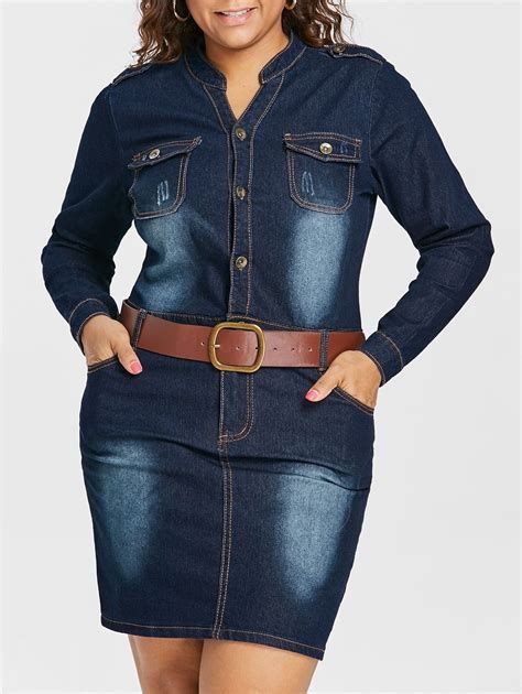 Best Ideas Plus Size Jeans Dress Reviews Long Sleeve Fitted Dress