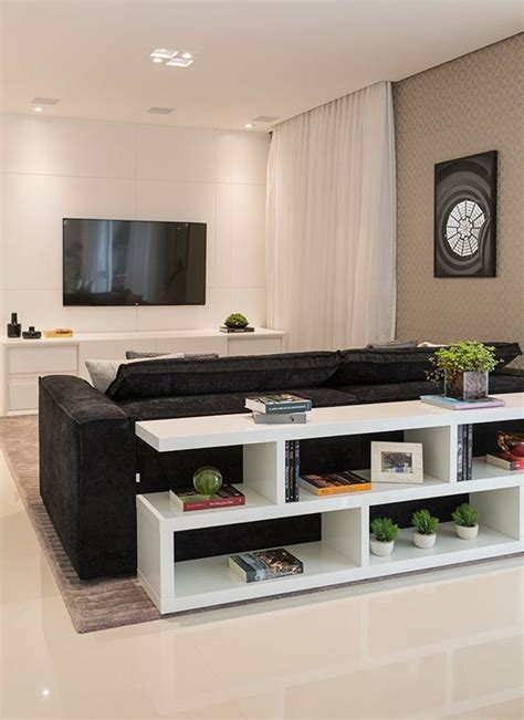 ideias para decorar e aproveitar melhor o espaço atrás do sofá Salas pequenas Decoração