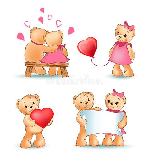 teddy bears couple female kisses male in cheek stock vector illustration of marriage