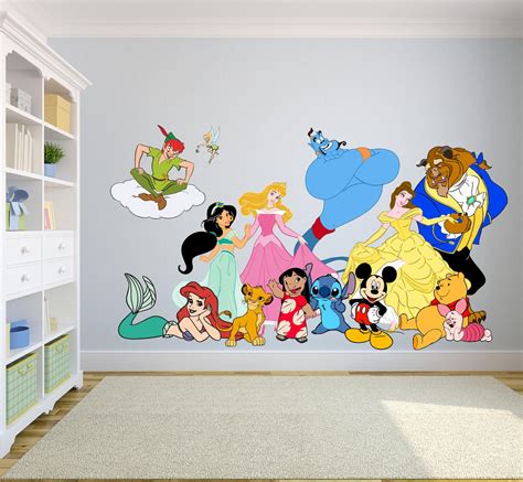 Disney Cartoon Show Characters Princess Decors Wall Sticker Art Design