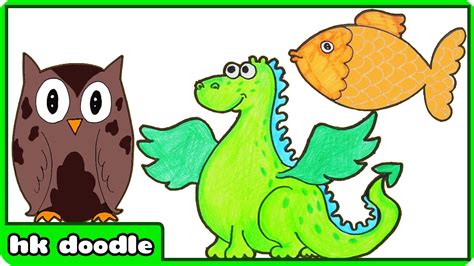 10 Easy Animal Drawings For Kids Vol 2 Step By Step Drawing