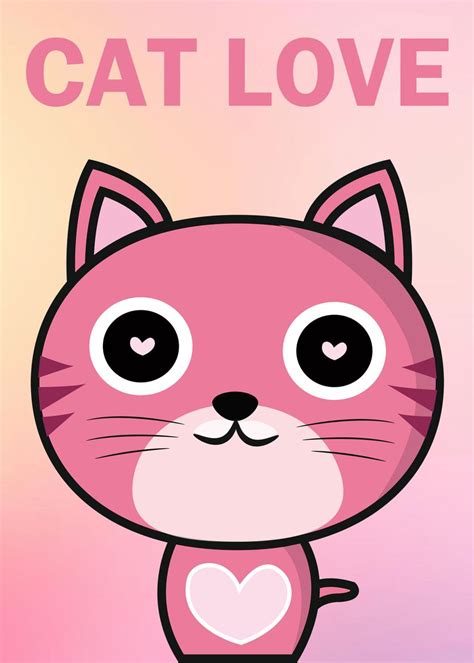 Cute Kitty Cat Love Poster By Max Ronn Displate